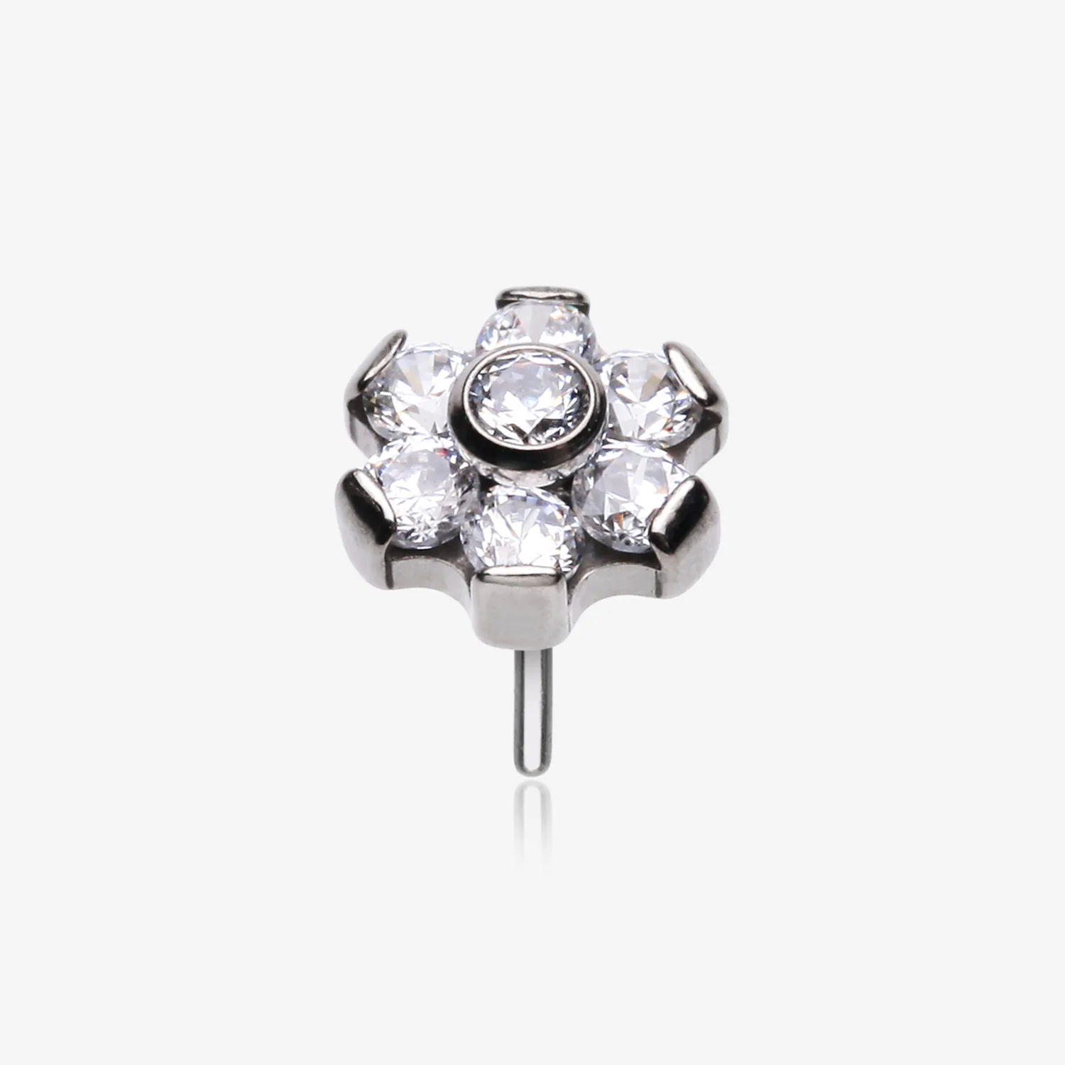 Implant Grade Titanium OneFit Threadless Brilliant Sparkle Flower Top Part