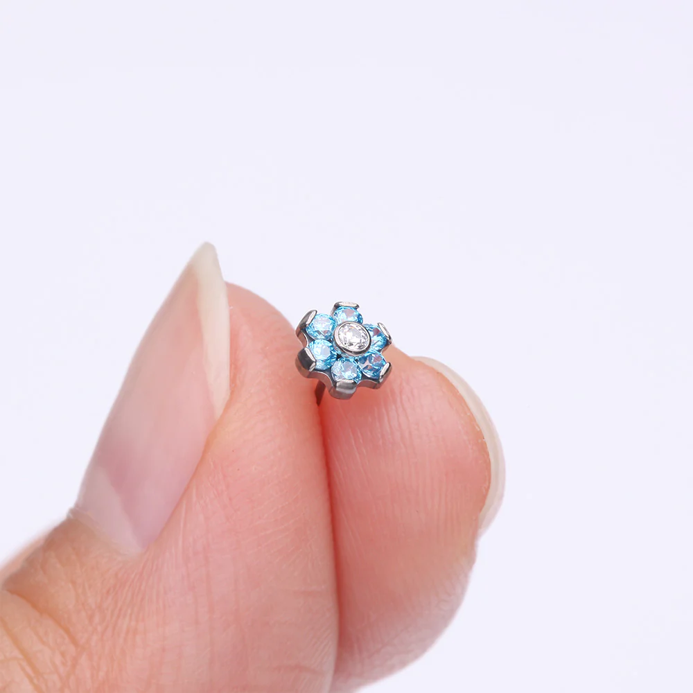 Implant Grade Titanium OneFit Threadless Brilliant Sparkle Flower Top Part - Image 3