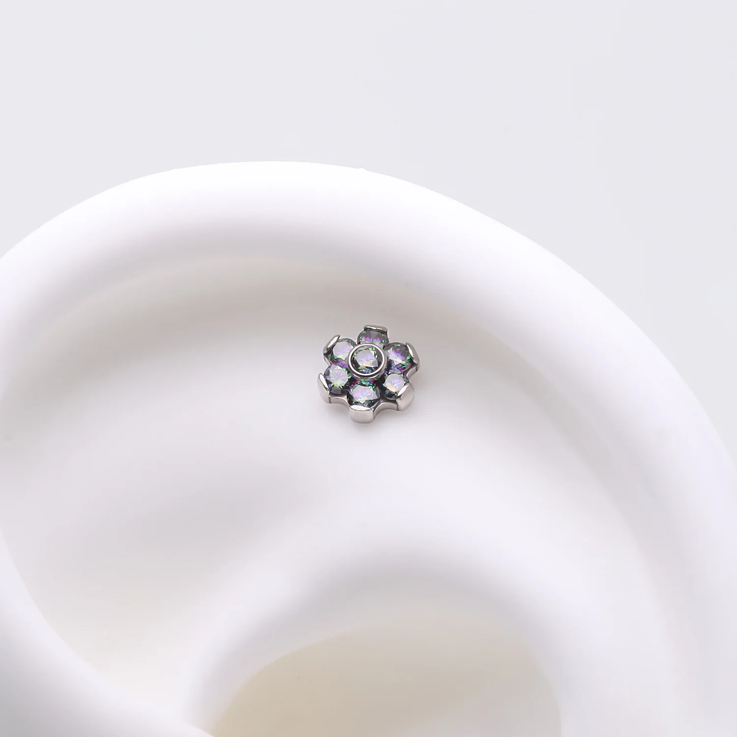 Implant Grade Titanium OneFit Threadless Brilliant Sparkle Flower Top Part - Image 2
