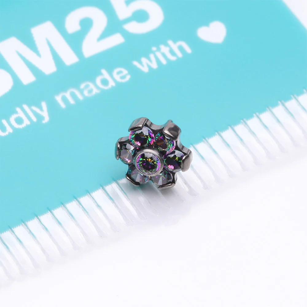 Implant Grade Titanium OneFit Threadless Brilliant Sparkle Flower Top Part - Image 4