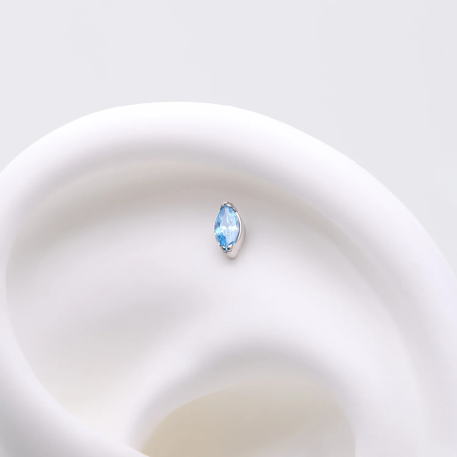 Implant Grade Titanium OneFit Threadless Elegant Marquise Sparkle Top Part - Image 2