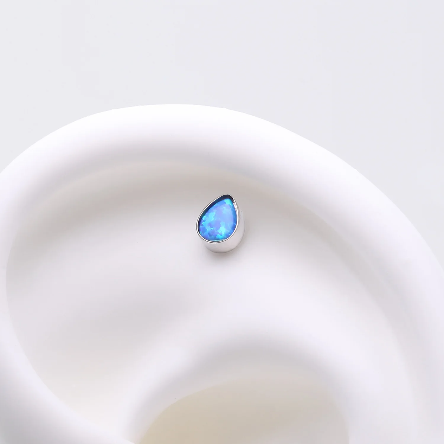 Implant Grade Titanium OneFit Threadless Fire Opal Teardrop Top Part - Image 2
