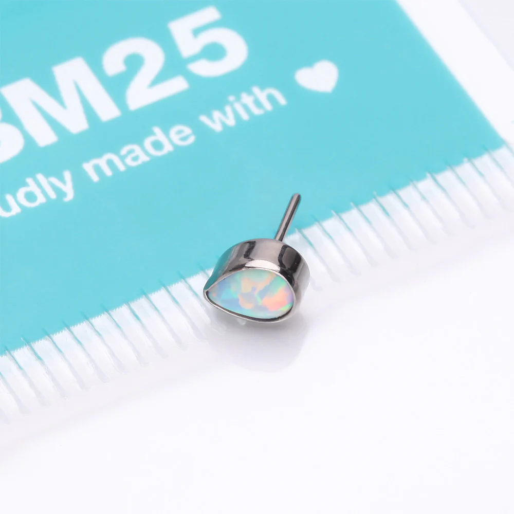 Implant Grade Titanium OneFit Threadless Fire Opal Teardrop Top Part - Image 4