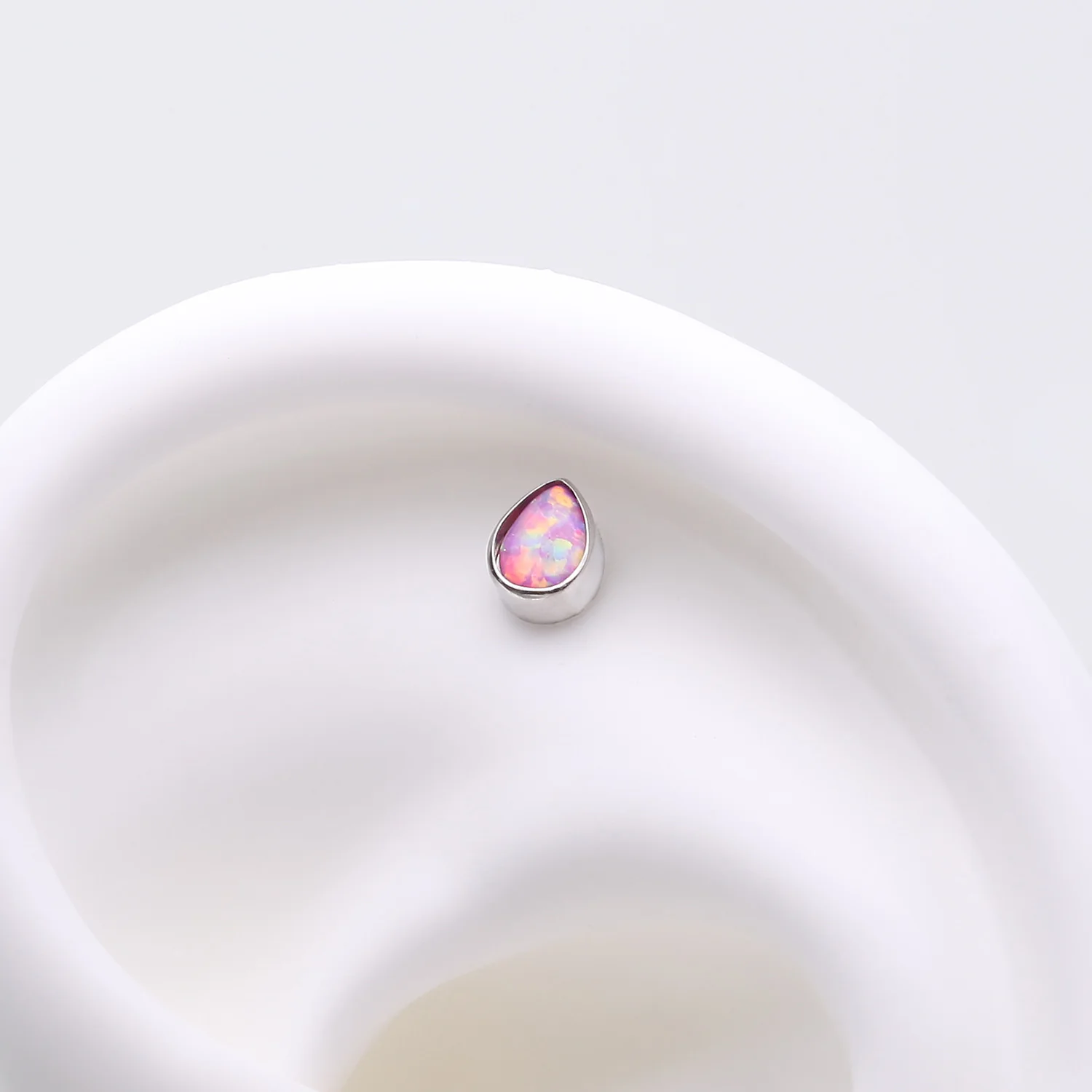 Implant Grade Titanium OneFit Threadless Fire Opal Teardrop Top Part - Image 2
