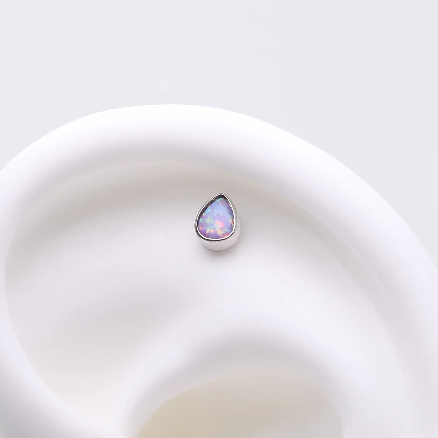 Implant Grade Titanium OneFit Threadless Fire Opal Teardrop Top Part - Image 2