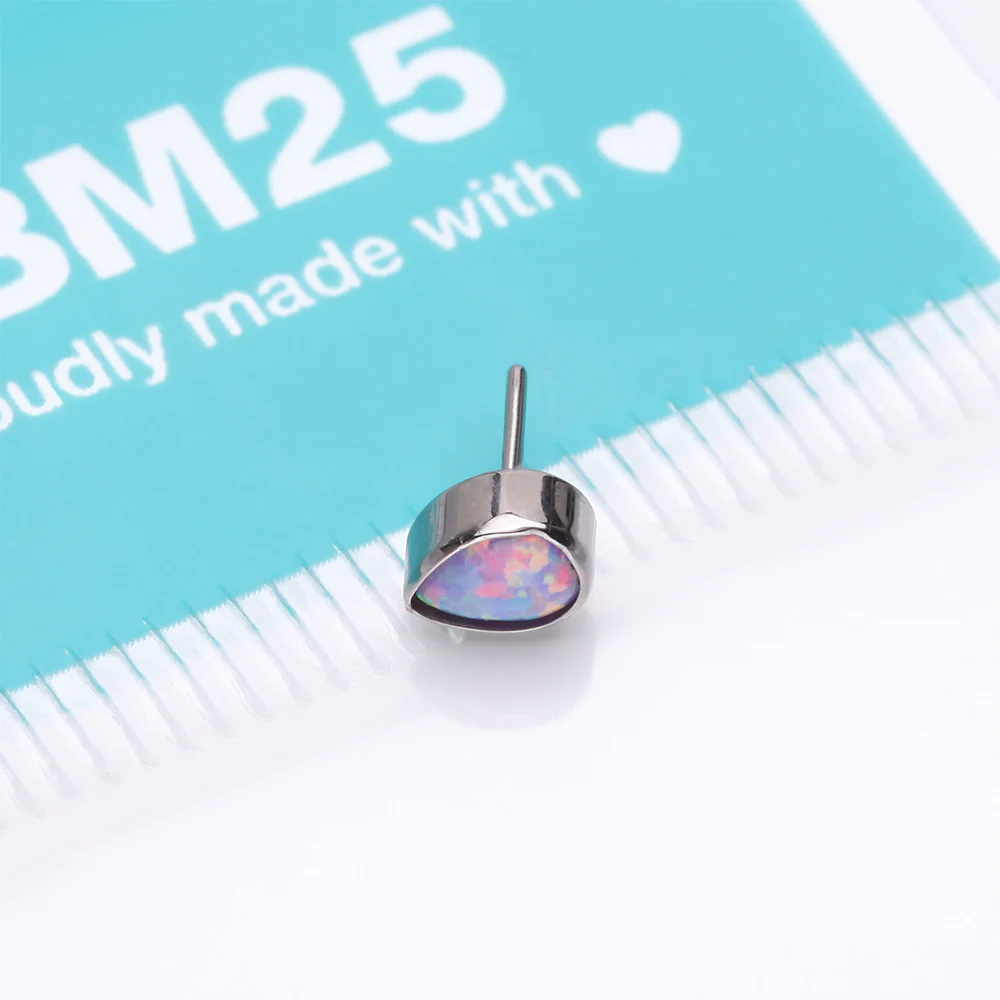 Implant Grade Titanium OneFit Threadless Fire Opal Teardrop Top Part - Image 4