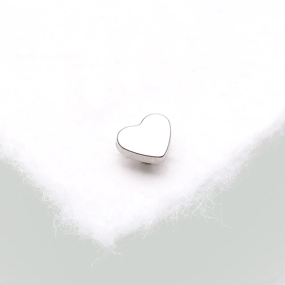 Implant Grade Titanium OneFit Threadless Heart Base Flat Back Stud Labret Bar Part - Image 3