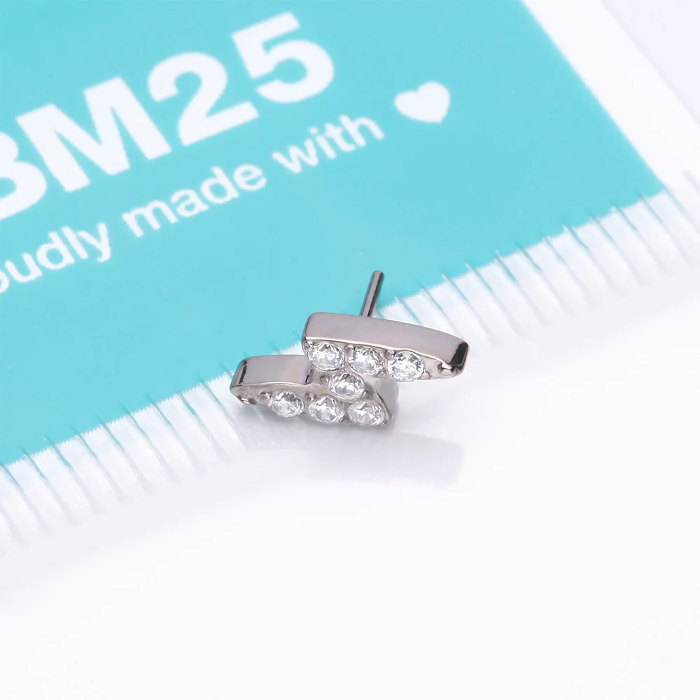 Implant Grade Titanium OneFit Threadless Lightning Bolt Sparkles Top Part - Image 4