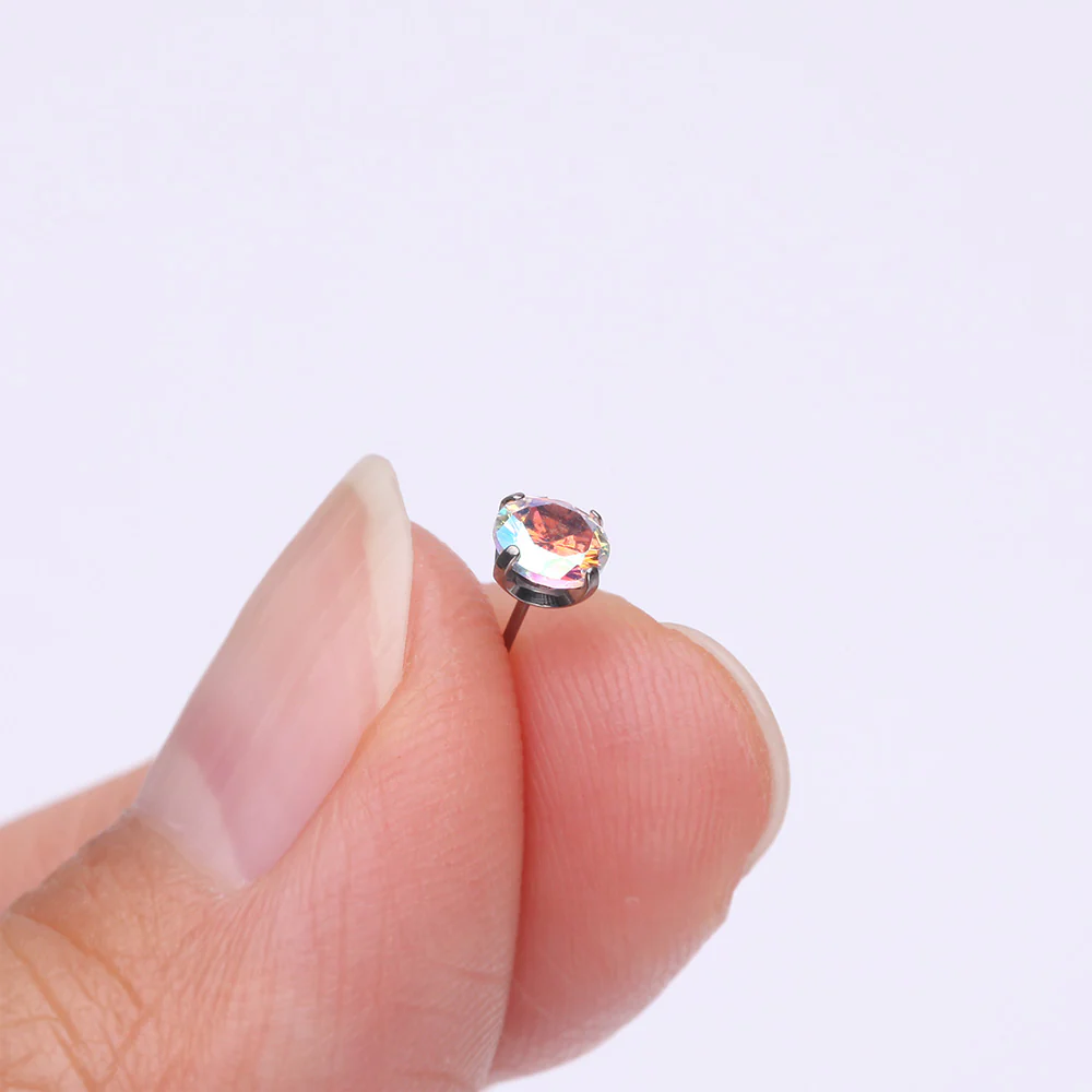 Implant Grade Titanium OneFit Threadless Prong Claw Set Sparkle Gem Top Part - Image 3