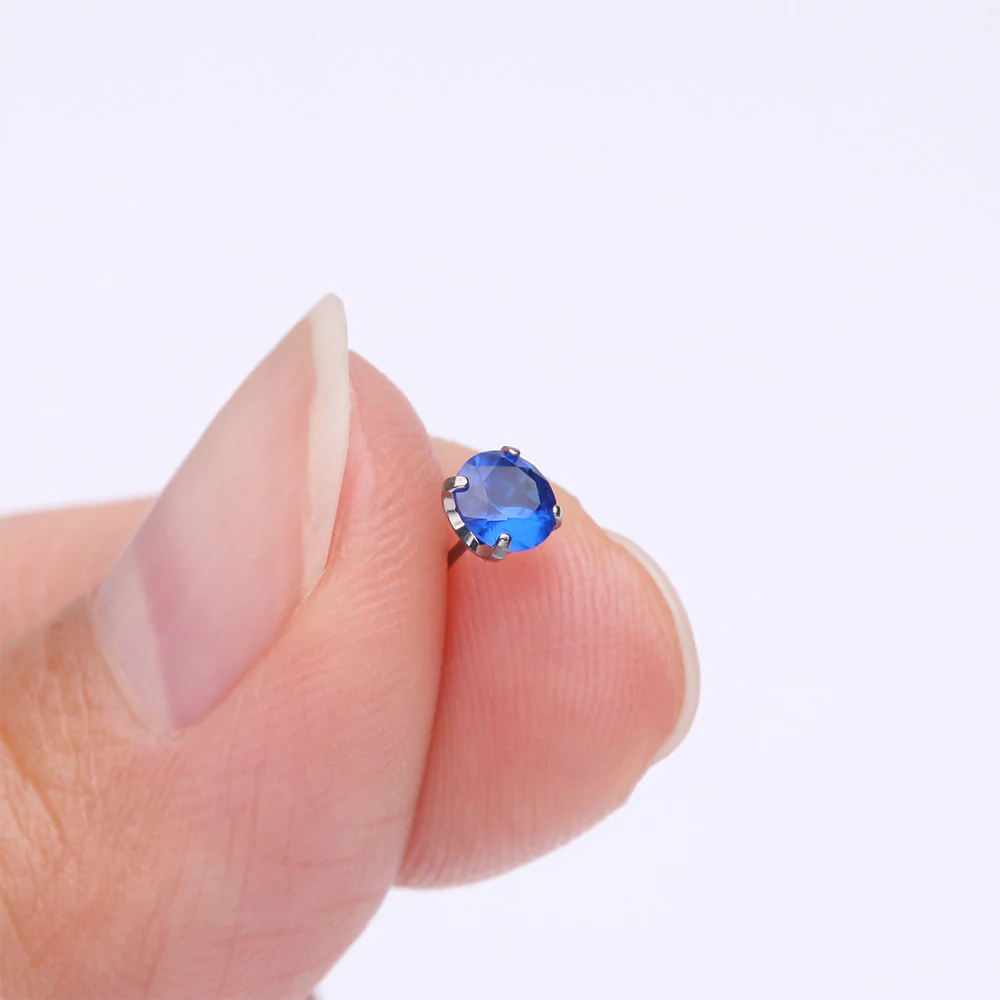 Implant Grade Titanium OneFit Threadless Prong Claw Set Sparkle Gem Top Part - Image 3
