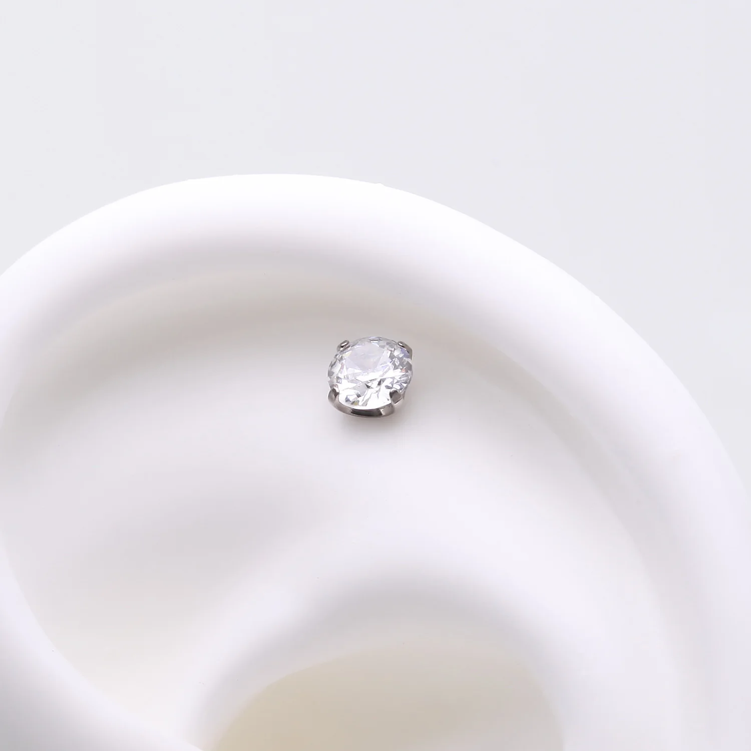 Implant Grade Titanium OneFit Threadless Prong Claw Set Sparkle Gem Top Part - Image 2