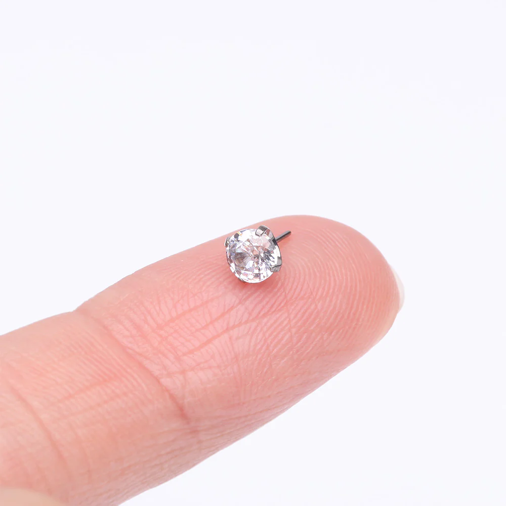 Implant Grade Titanium OneFit Threadless Prong Claw Set Sparkle Gem Top Part - Image 3