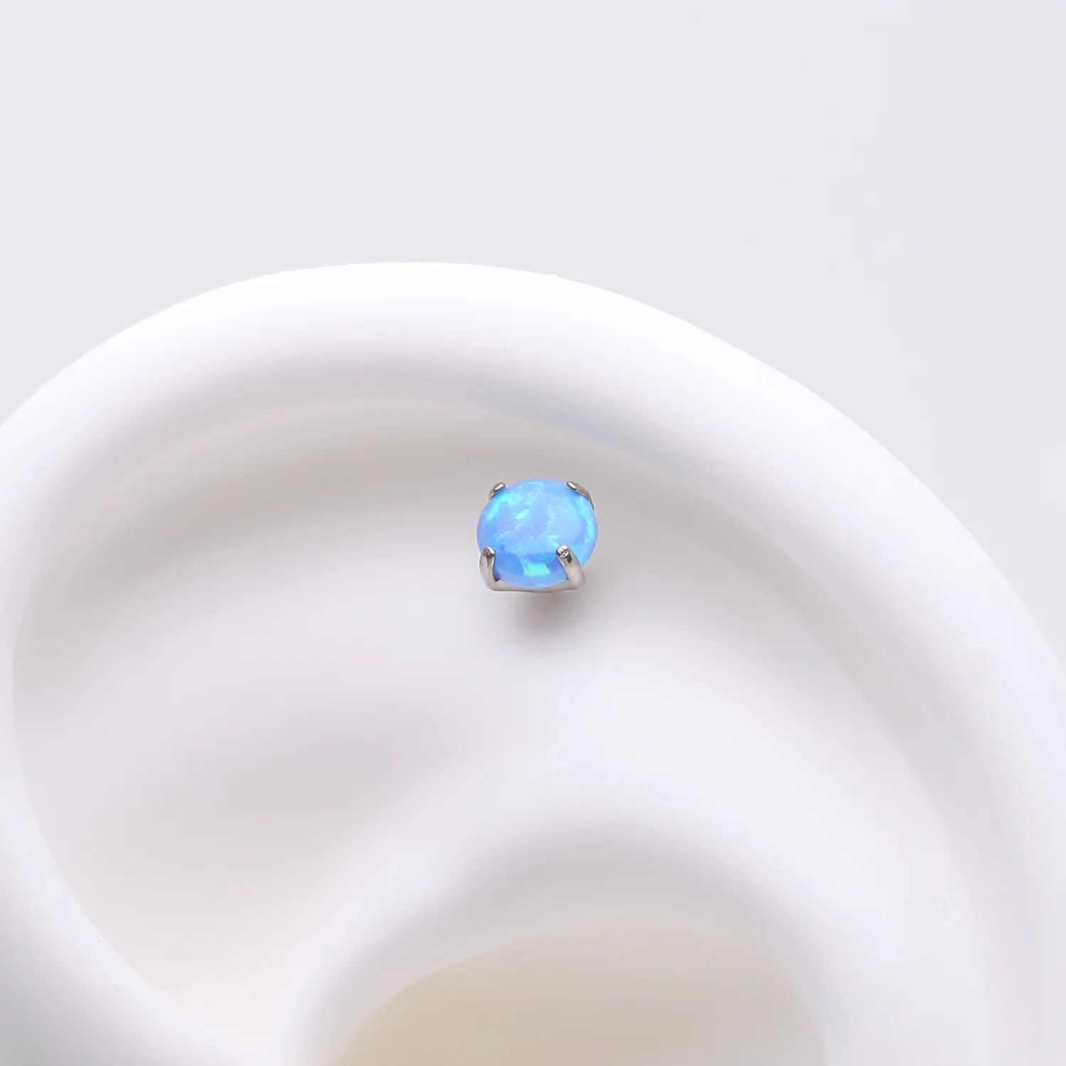 Implant Grade Titanium OneFit Threadless Prong Set Fire Opal Top Part - Image 2