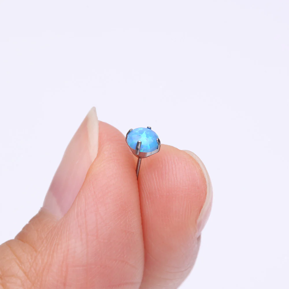 Implant Grade Titanium OneFit Threadless Prong Set Fire Opal Top Part - Image 3