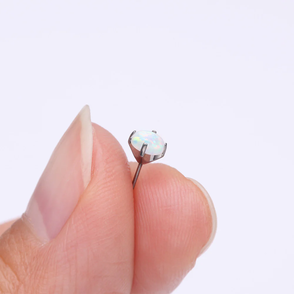 Implant Grade Titanium OneFit Threadless Prong Set Fire Opal Top Part - Image 3