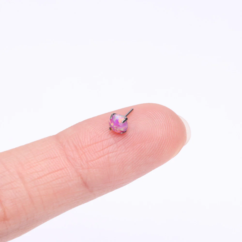 Implant Grade Titanium OneFit Threadless Prong Set Fire Opal Top Part - Image 3
