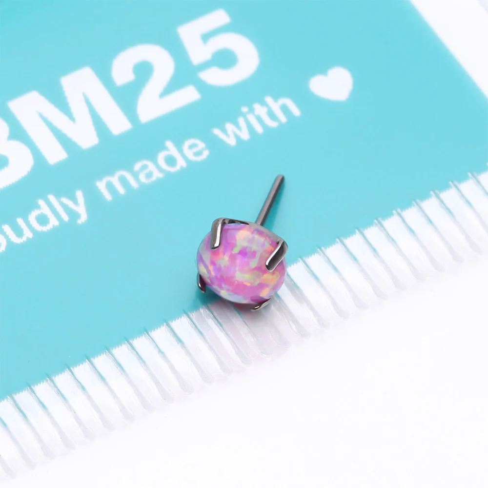 Implant Grade Titanium OneFit Threadless Prong Set Fire Opal Top Part - Image 4