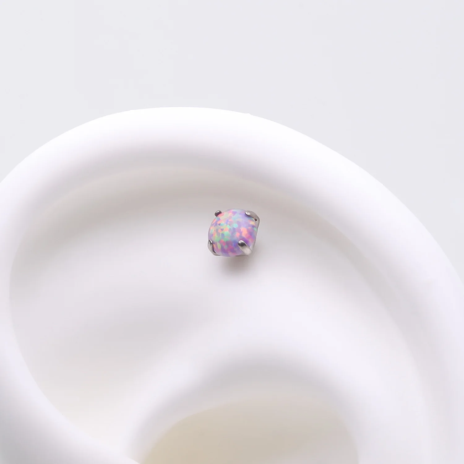 Implant Grade Titanium OneFit Threadless Prong Set Fire Opal Top Part - Image 2