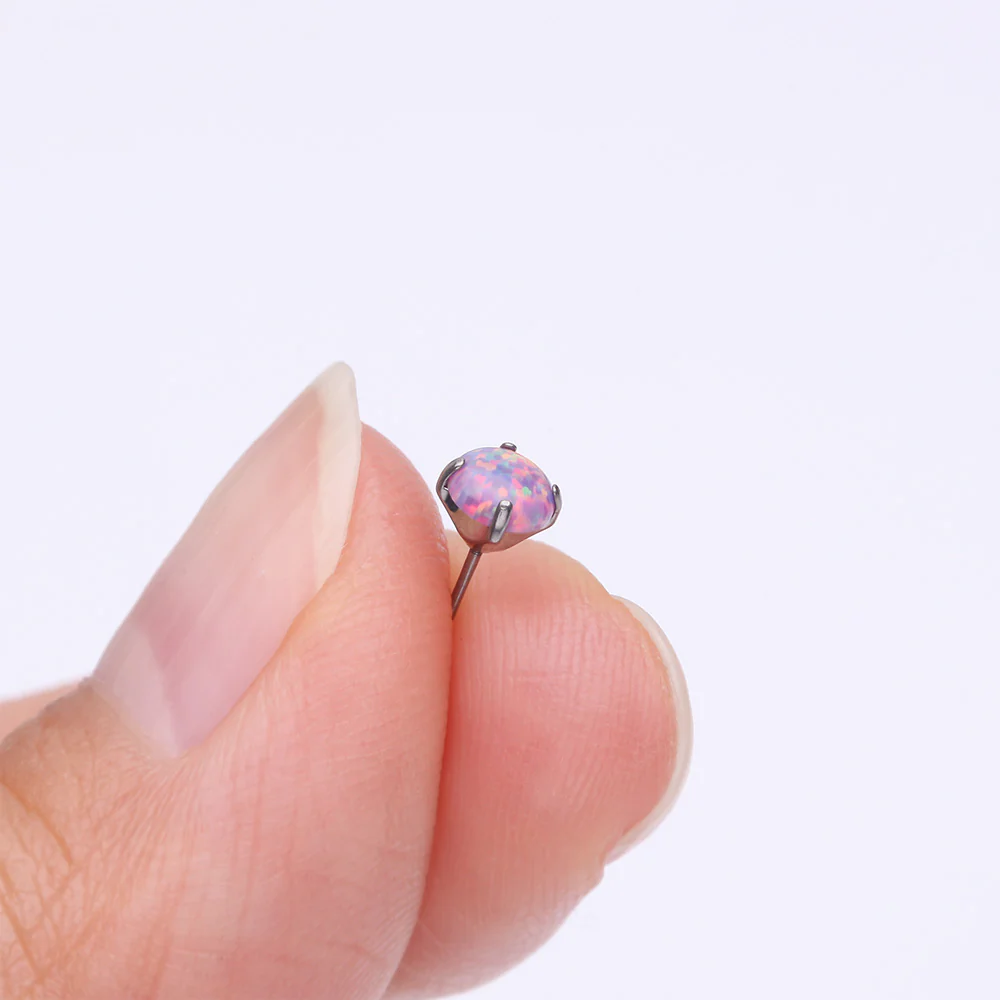 Implant Grade Titanium OneFit Threadless Prong Set Fire Opal Top Part - Image 3