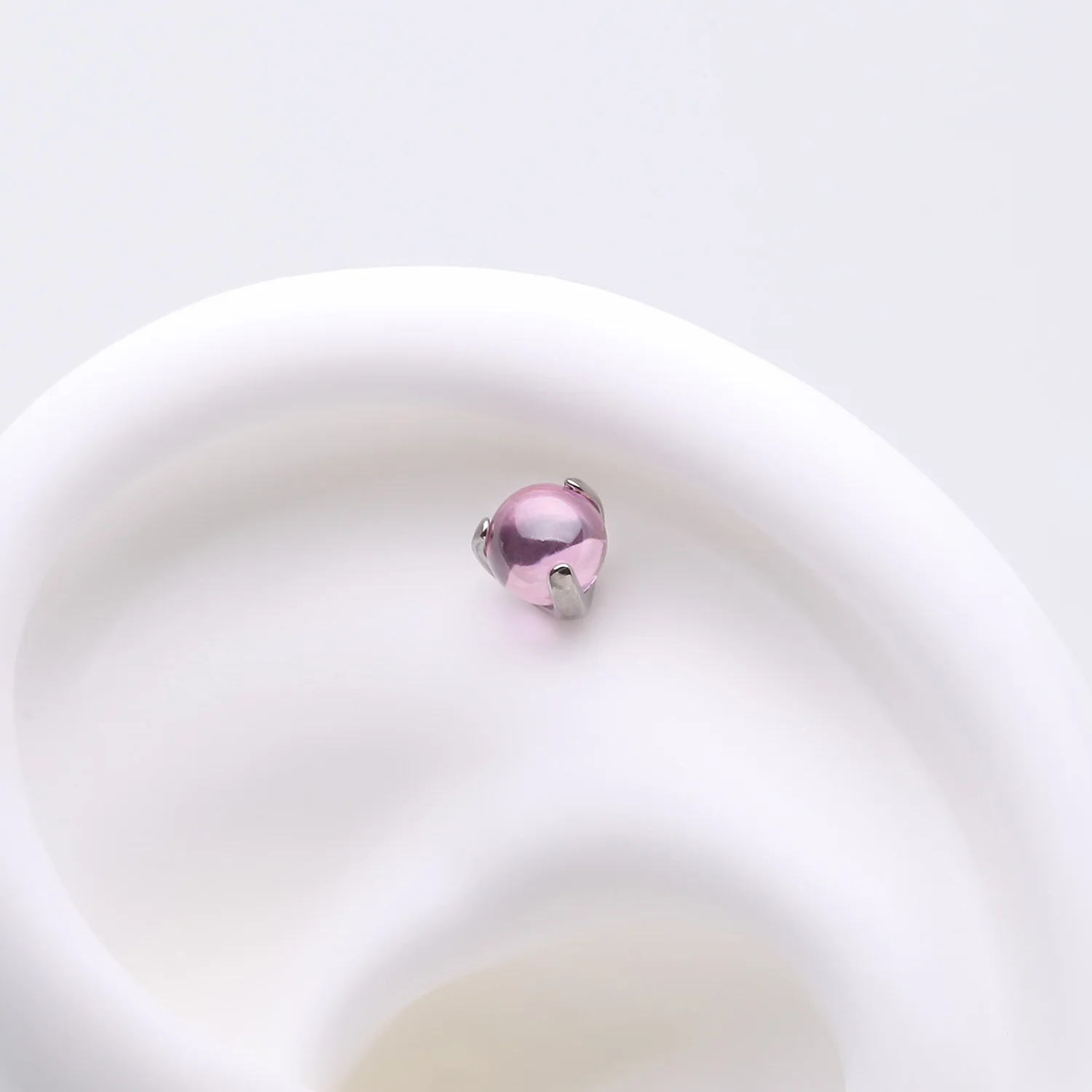 Implant Grade Titanium OneFit Threadless Prong Set Glass Ball Top Part - Image 2