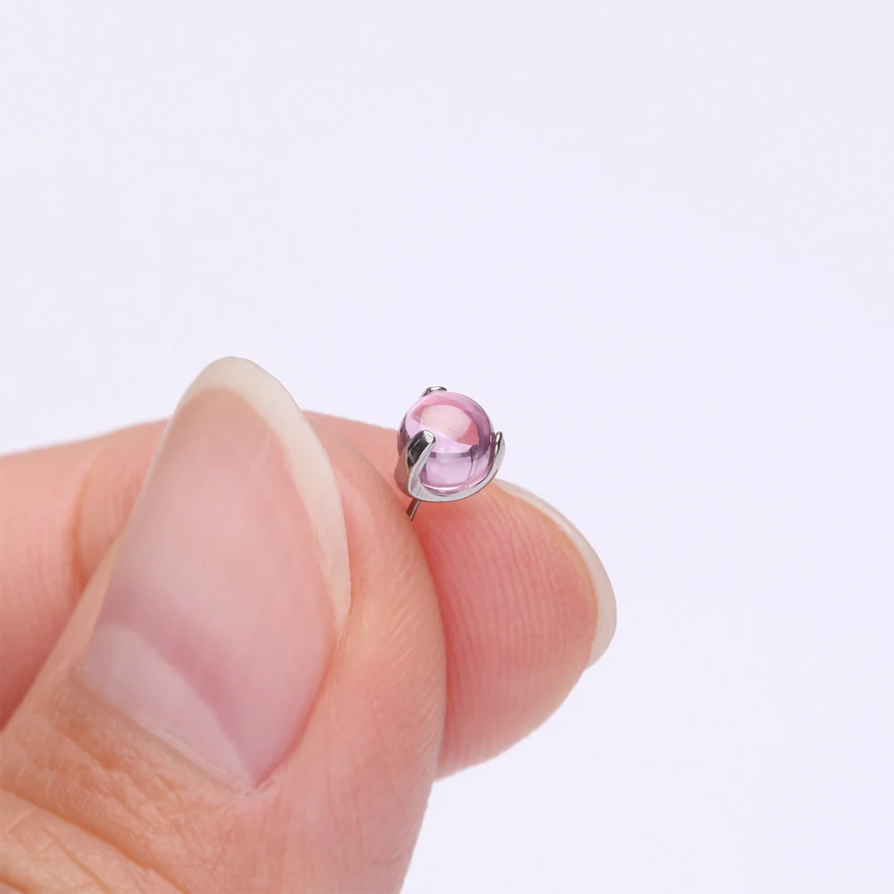Implant Grade Titanium OneFit Threadless Prong Set Glass Ball Top Part - Image 3