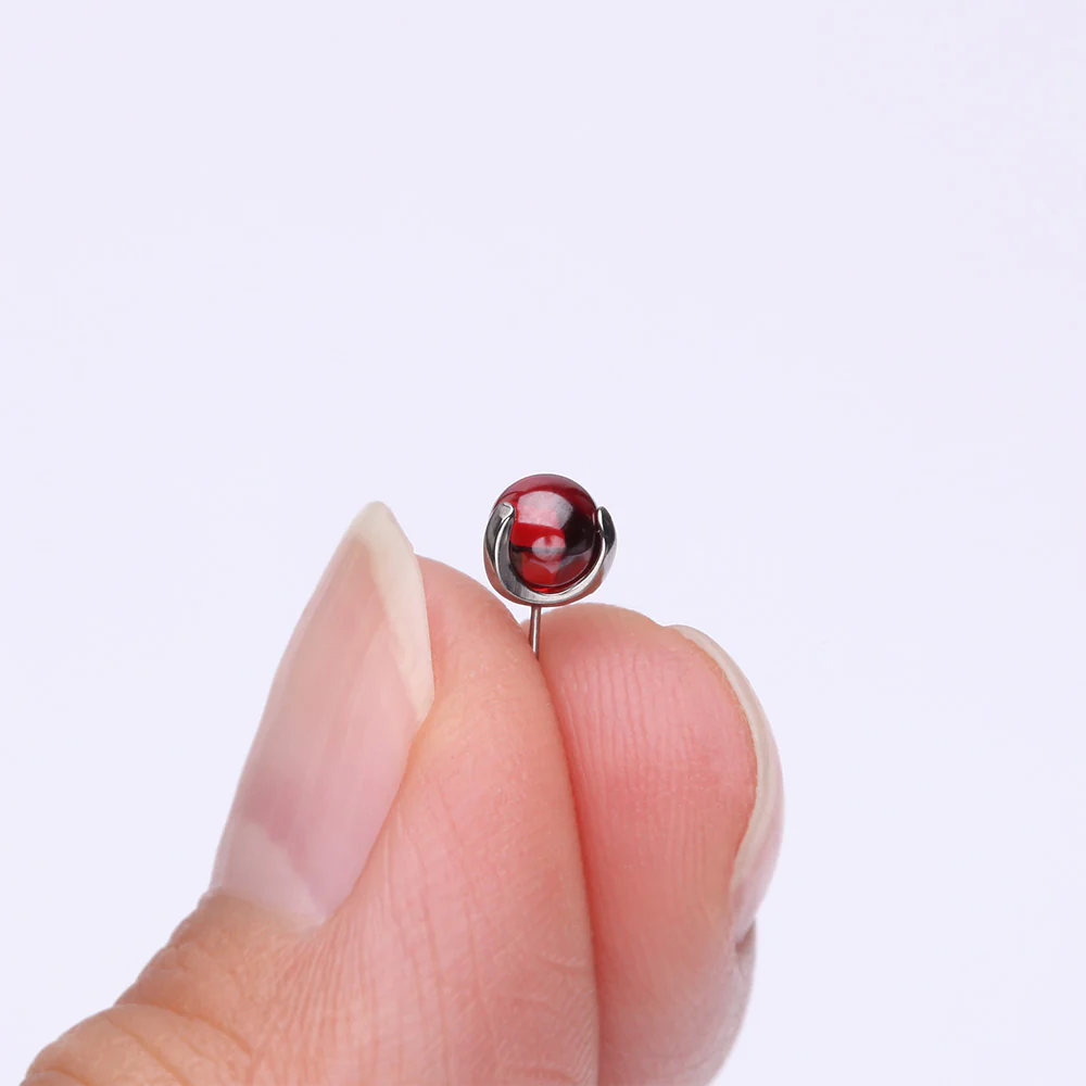 Implant Grade Titanium OneFit Threadless Prong Set Glass Ball Top Part - Image 3