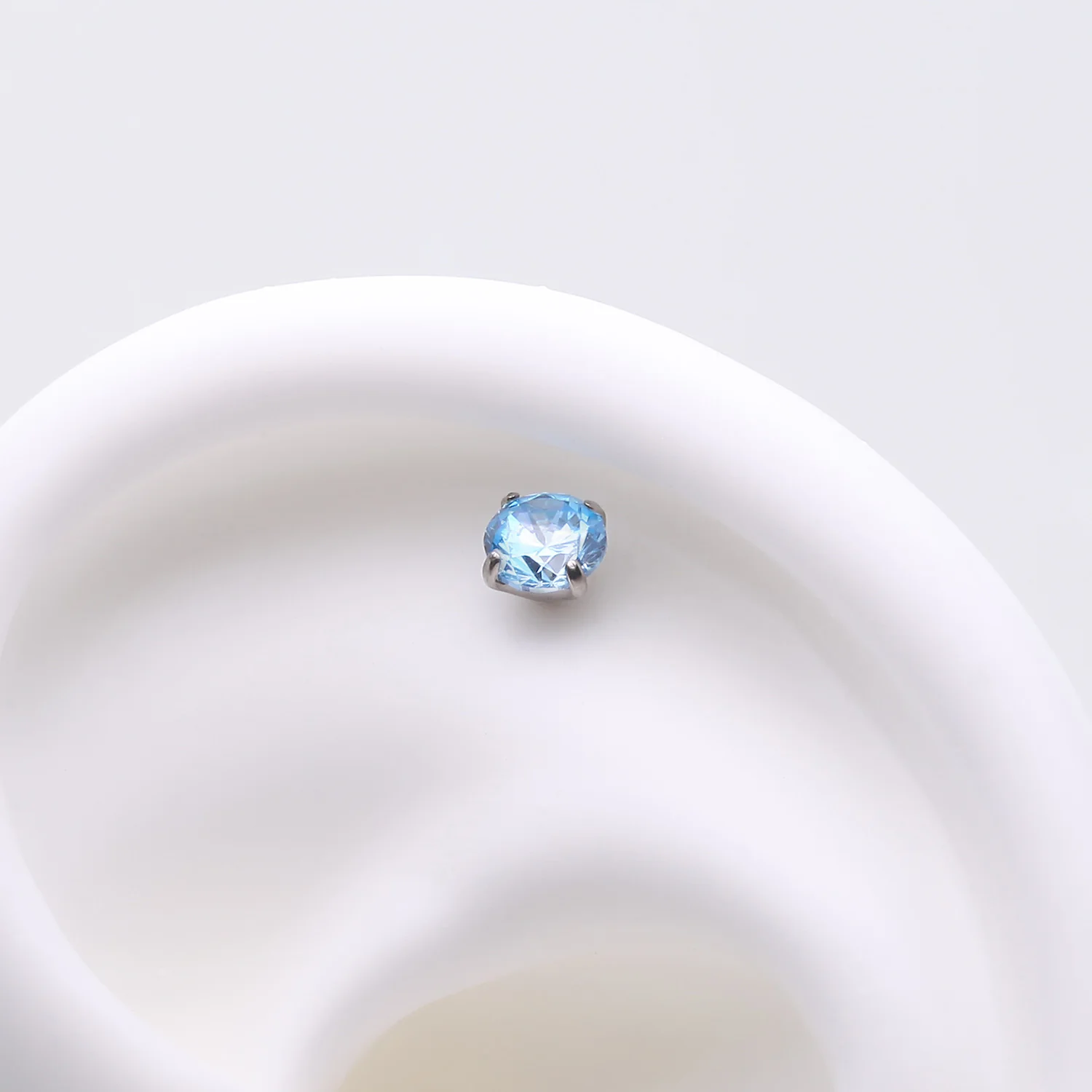 Implant Grade Titanium OneFit Threadless Prong Set Sparkle Gem Top Part - Image 2