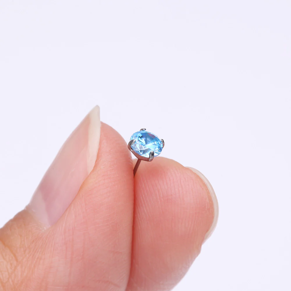 Implant Grade Titanium OneFit Threadless Prong Set Sparkle Gem Top Part - Image 3