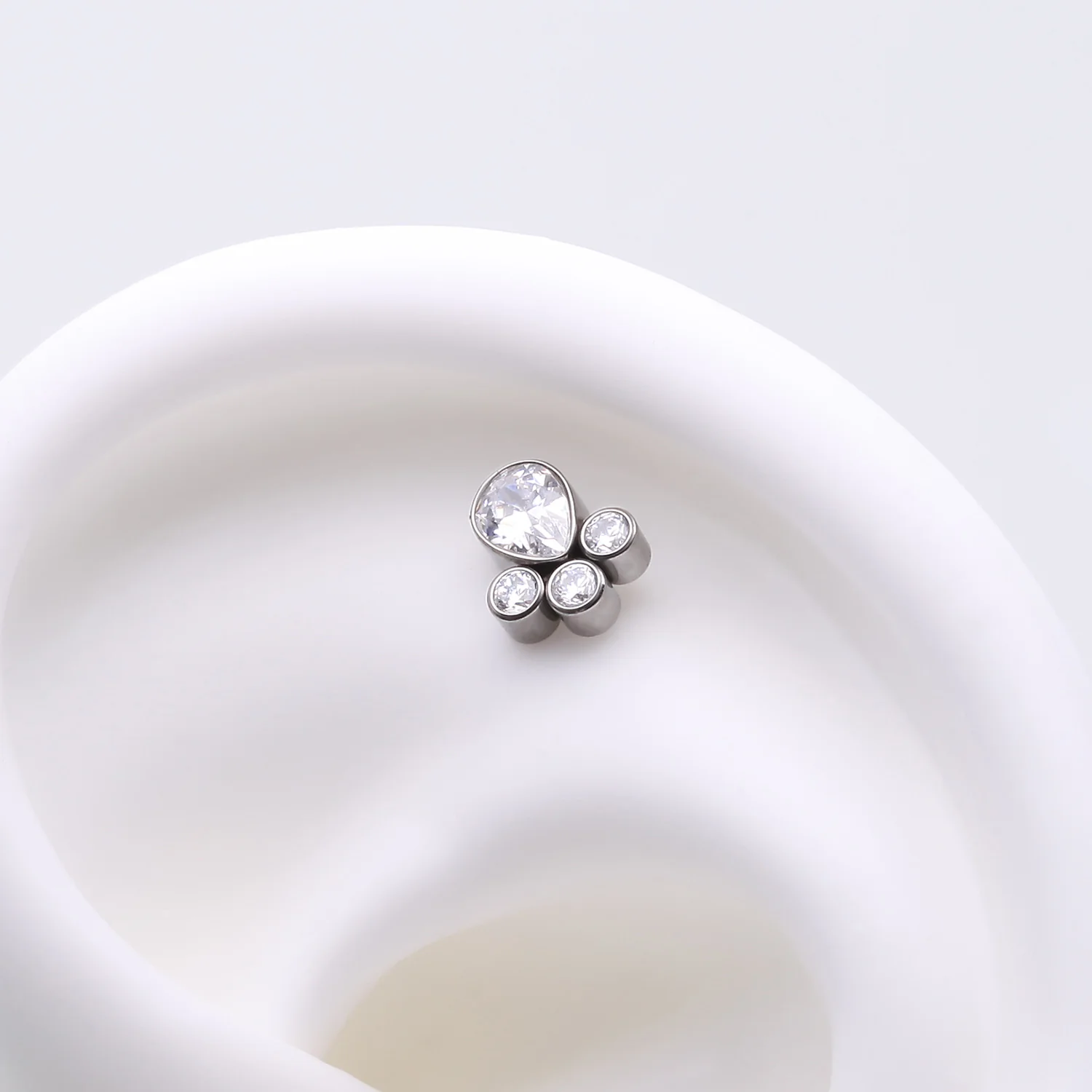 Implant Grade Titanium OneFit Threadless Regal Teardrop Multi-Gem Sparkle Top Part* - Image 2
