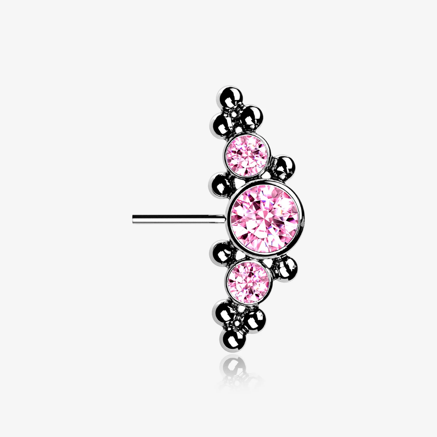 Implant Grade Titanium OneFit Threadless Sparkle Arc Bali Beads Front Facing Part