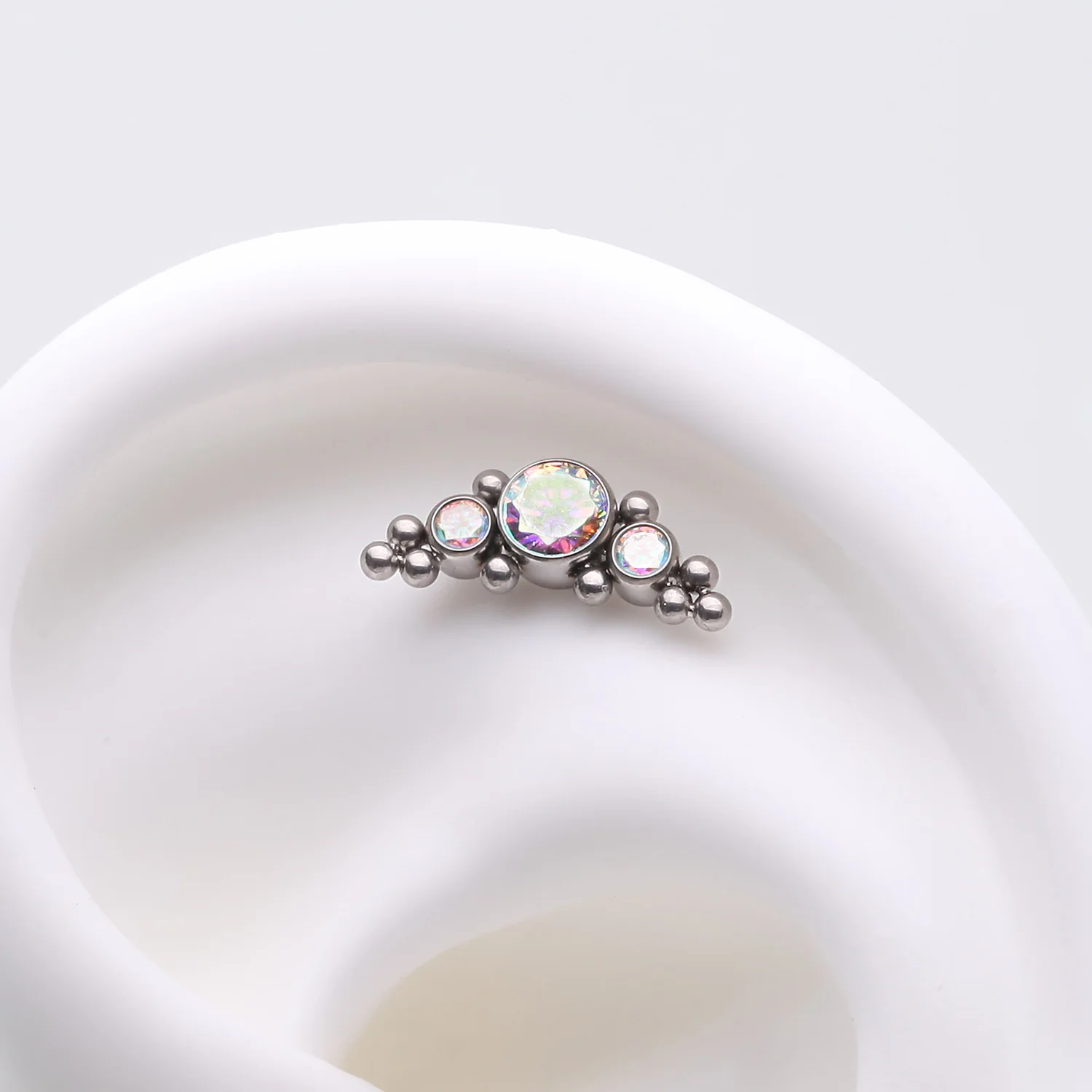 Implant Grade Titanium OneFit Threadless Sparkle Arc Bali Beads Top Part - Image 2