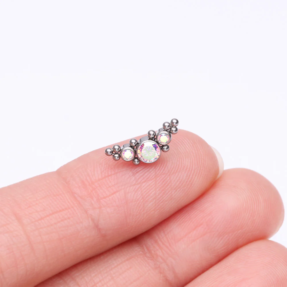 Implant Grade Titanium OneFit Threadless Sparkle Arc Bali Beads Top Part - Image 3