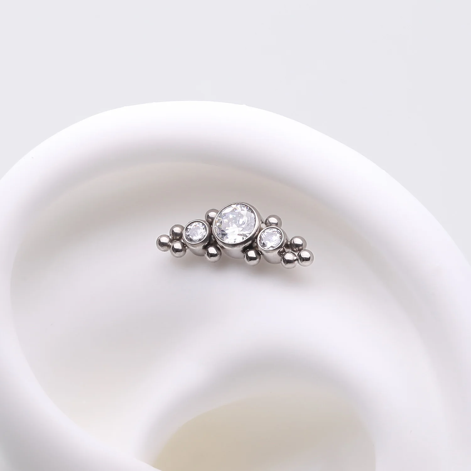 Implant Grade Titanium OneFit Threadless Sparkle Arc Bali Beads Top Part - Image 2