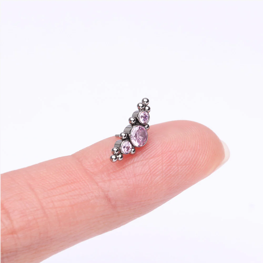 Implant Grade Titanium OneFit Threadless Sparkle Arc Bali Beads Top Part - Image 3