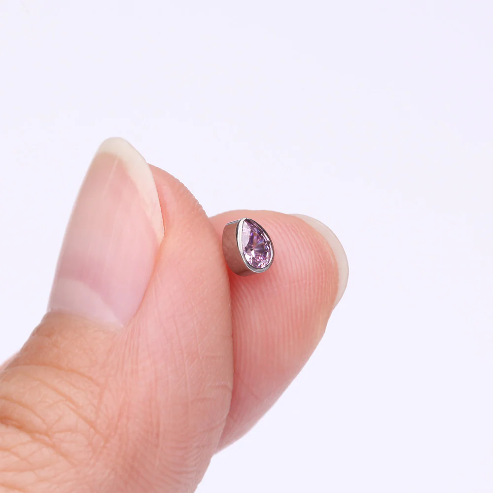 Implant Grade Titanium OneFit Threadless Teardrop Sparkle Top Part - Image 3