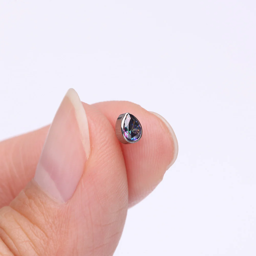 Implant Grade Titanium OneFit Threadless Teardrop Sparkle Top Part - Image 3