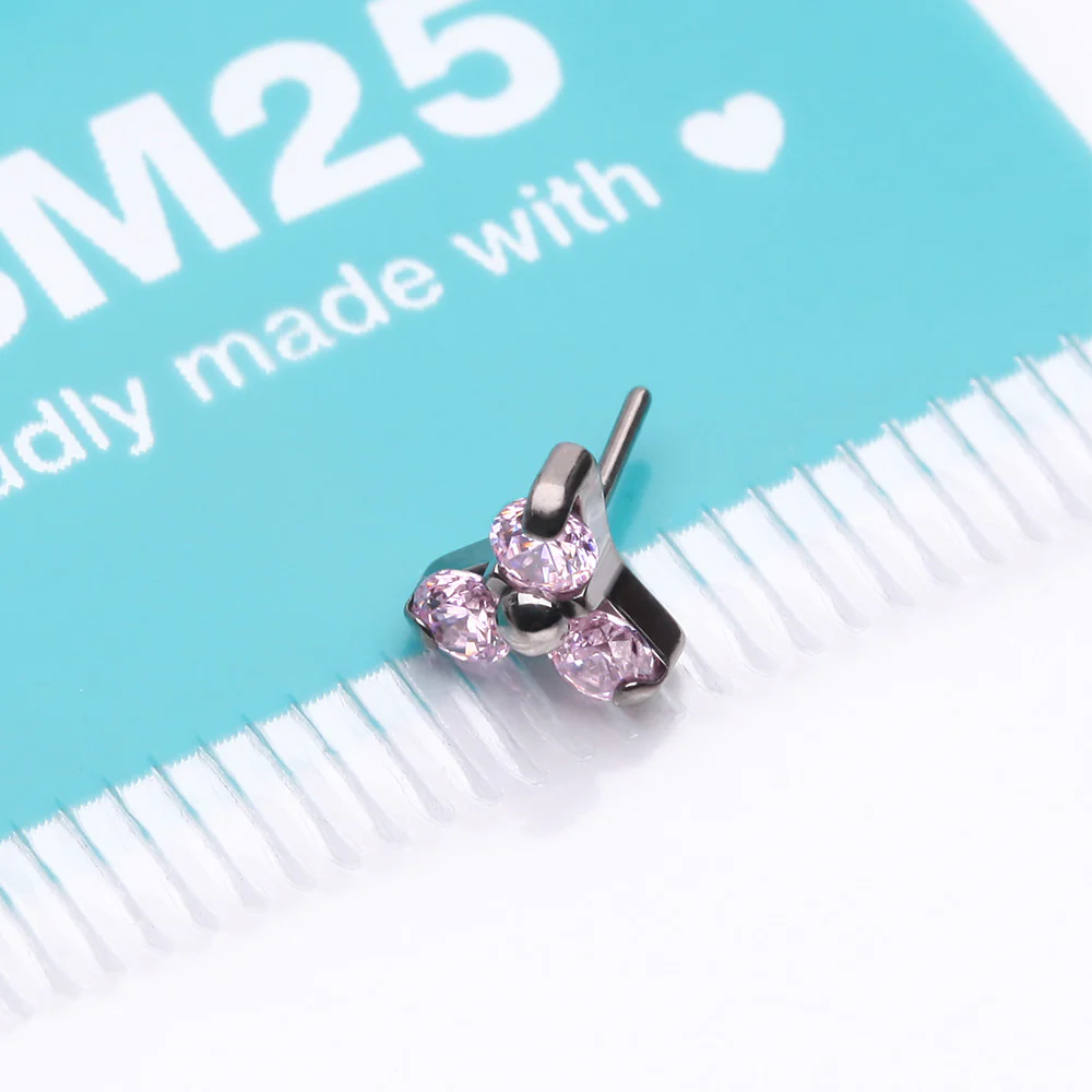 Implant Grade Titanium OneFit  Threadless Trinity Gem Sparkle Top Part - Image 4