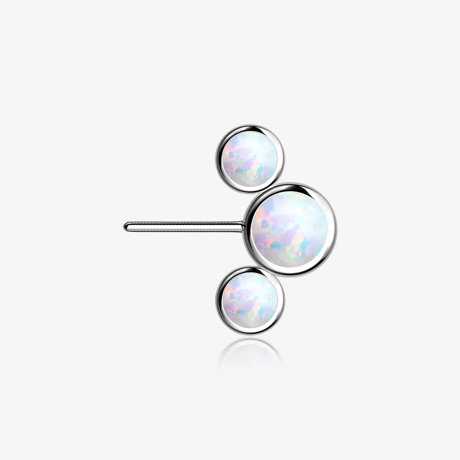 Implant Grade Titanium OneFit Threadless Triple Bubble Fire Opal Front Facing Top Part