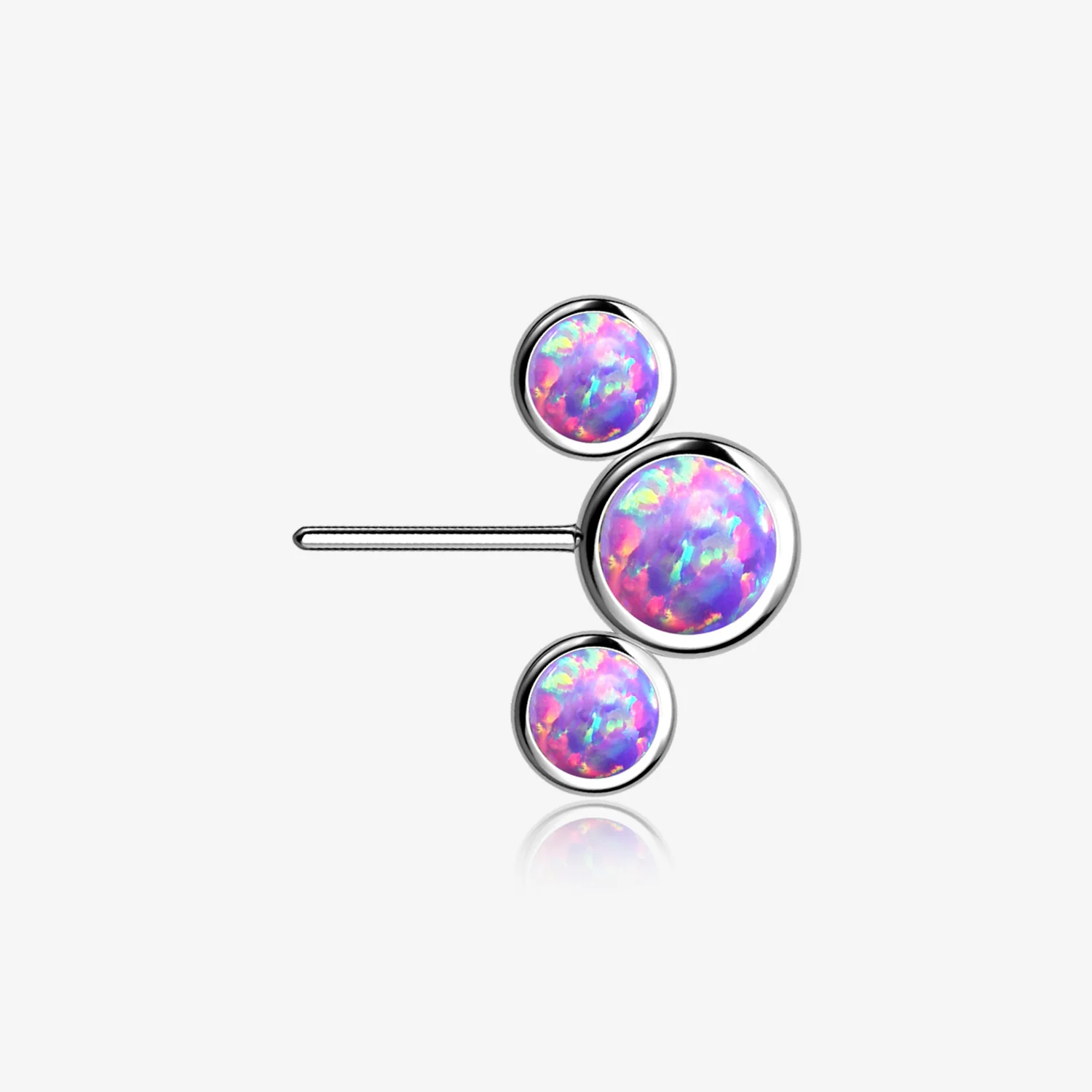 Implant Grade Titanium OneFit Threadless Triple Bubble Fire Opal Front Facing Top Part
