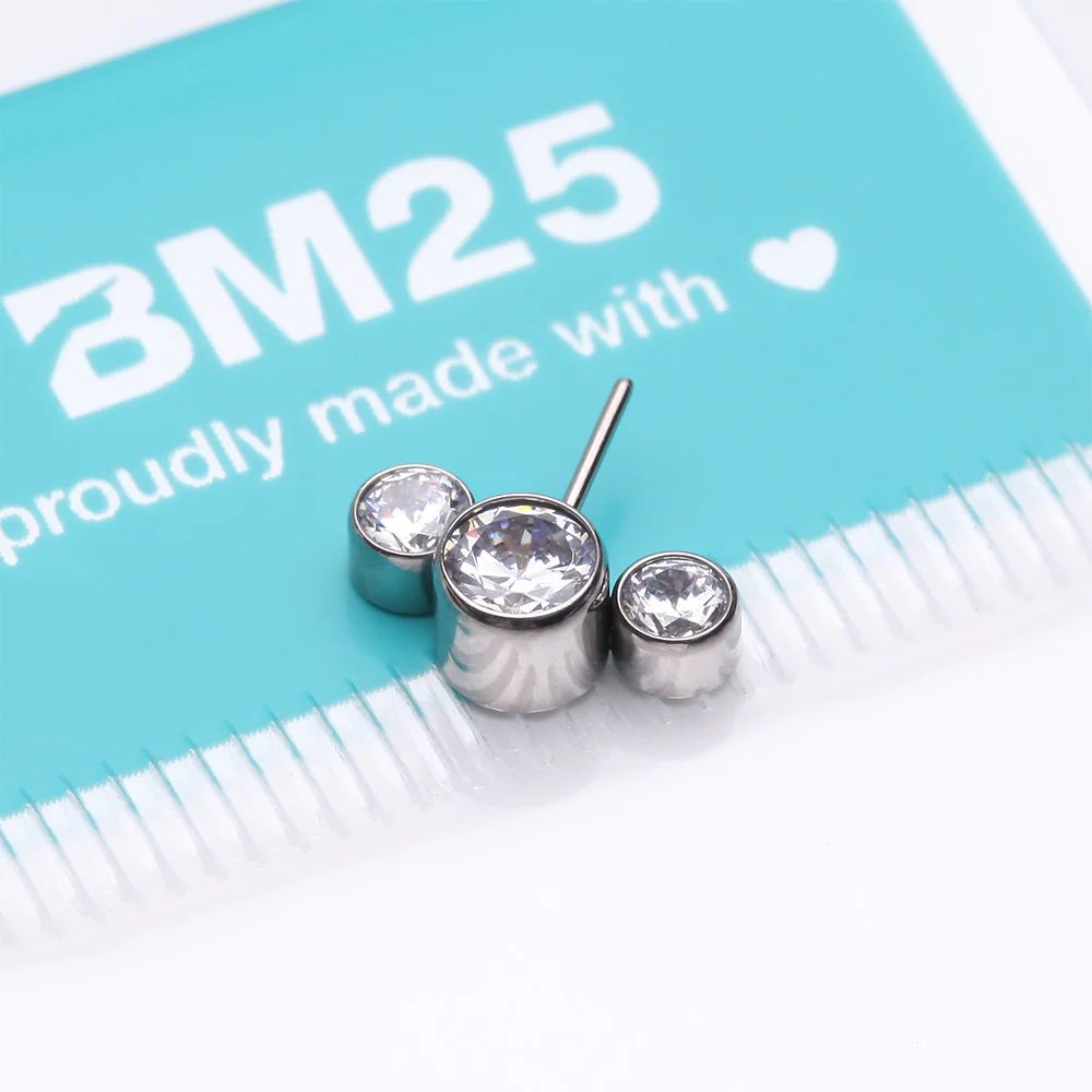 Implant Grade Titanium OneFit Threadless Triple Bubble Sparkle Front Facing Top Part - Image 4