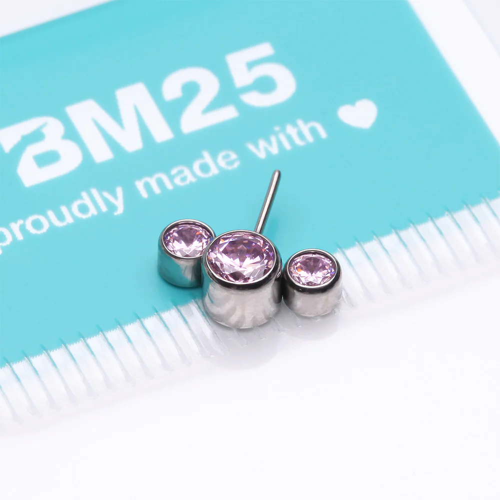 Implant Grade Titanium OneFit Threadless Triple Bubble Sparkle Front Facing Top Part - Image 4