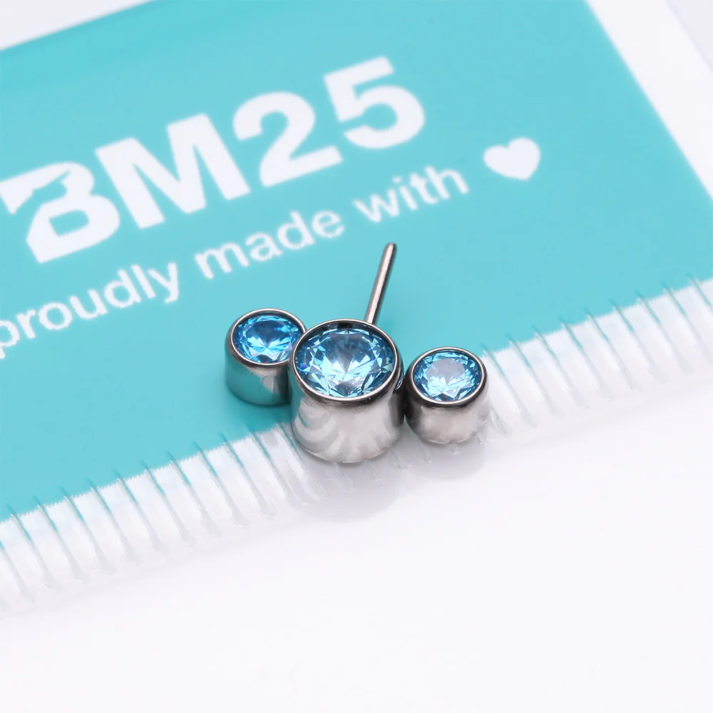 Implant Grade Titanium OneFit Threadless Triple Bubble Sparkle Front Facing Top Part - Image 4