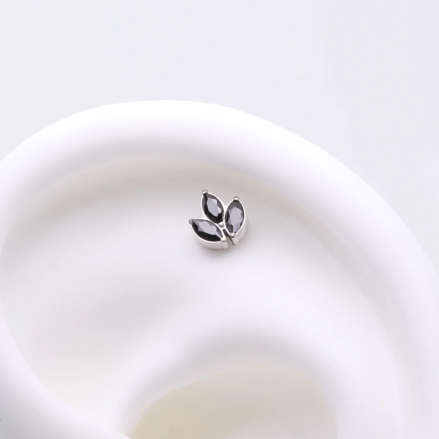 Implant Grade Titanium OneFit Threadless Triple Marquise Sparkle Leaflet Top Part - Image 2