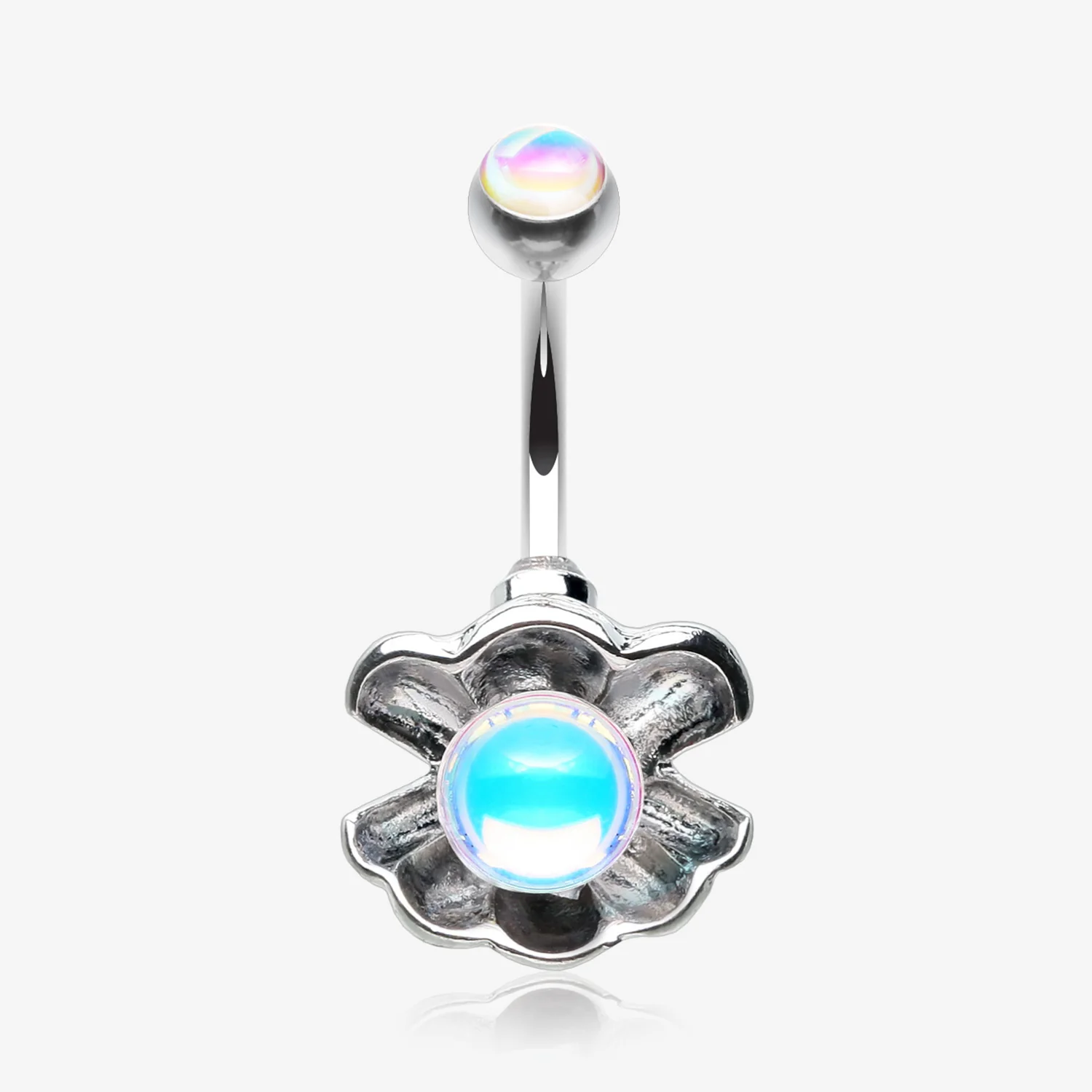 Iridescent Revo Ariel's Shell Belly Button Ring