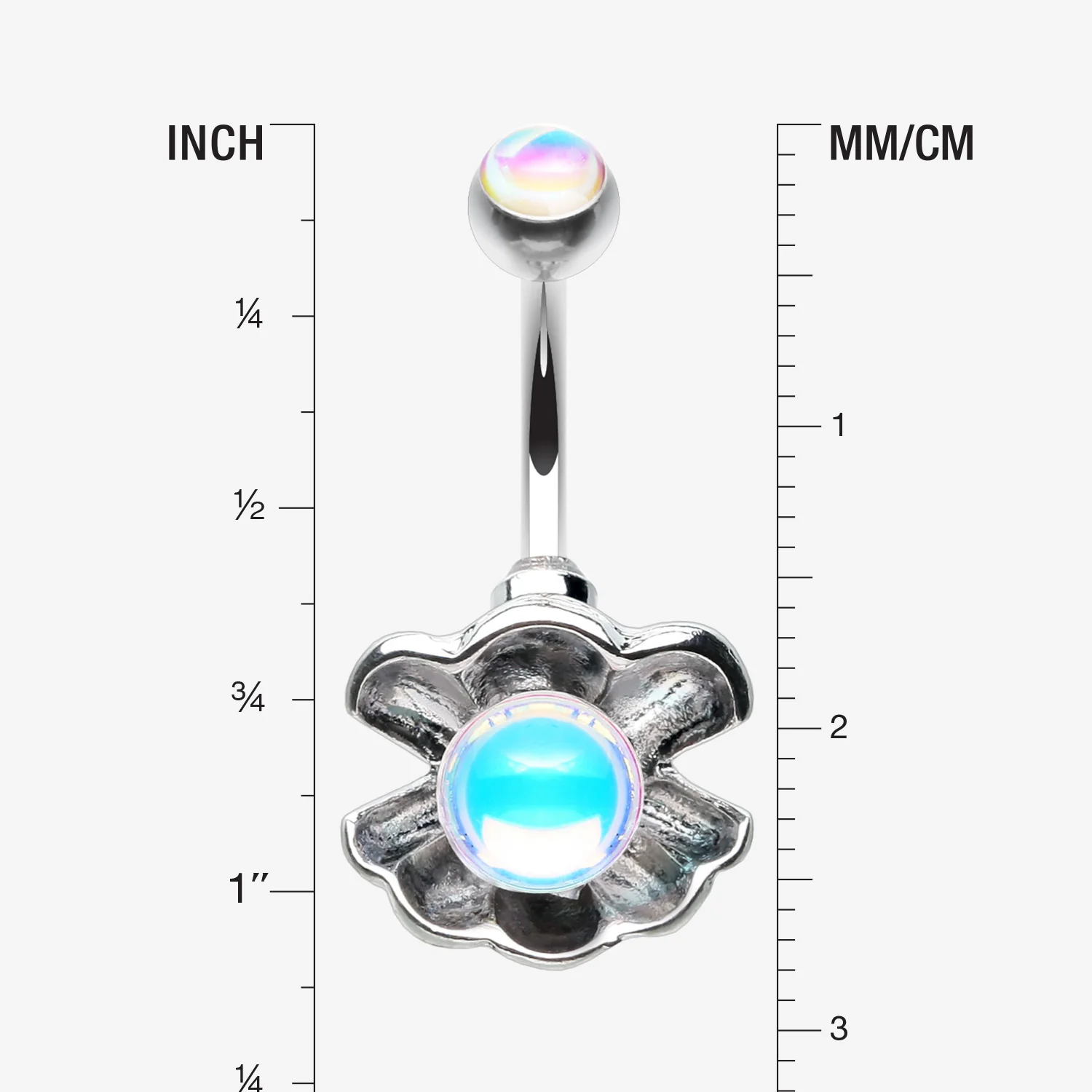Iridescent Revo Ariel's Shell Belly Button Ring - Image 2