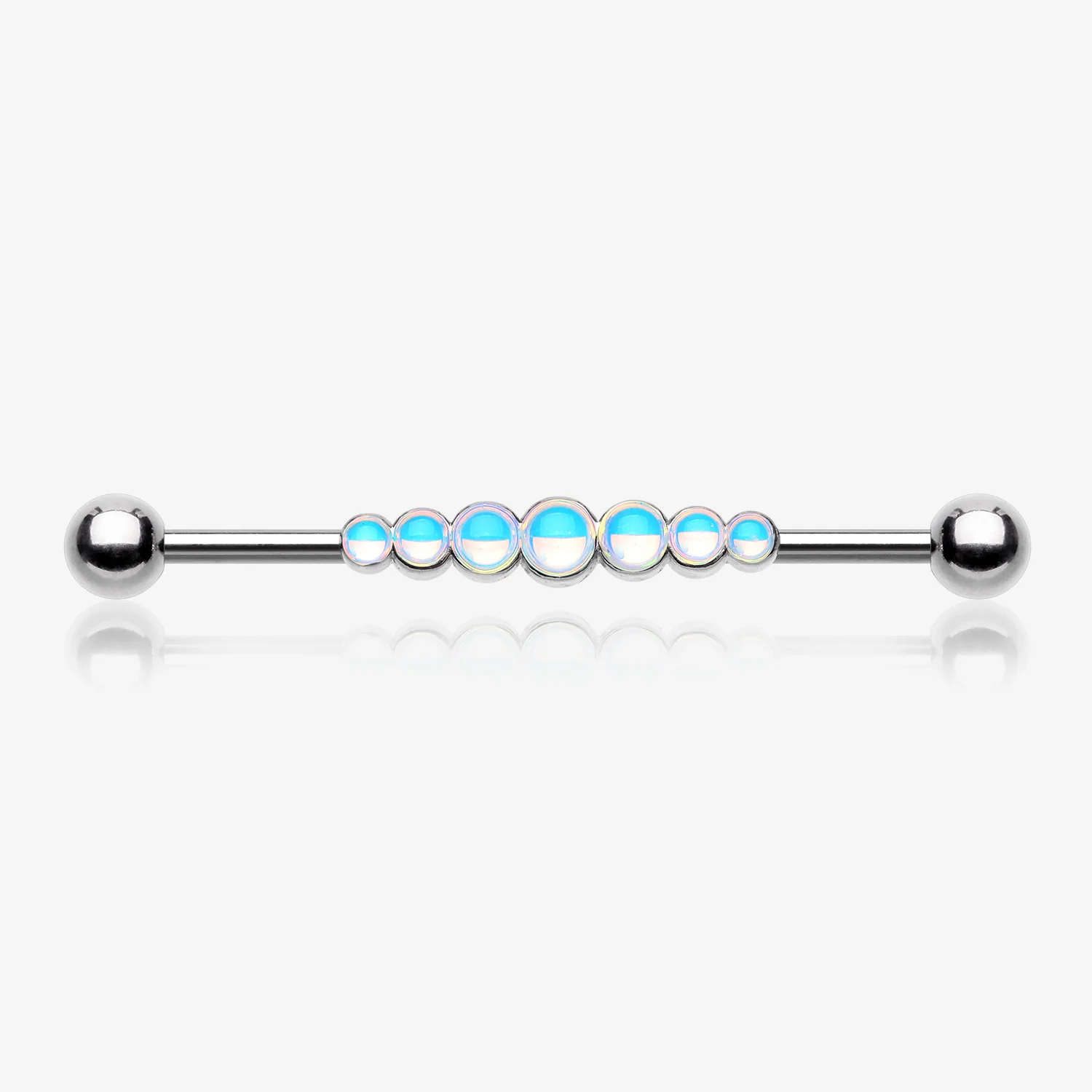 Iridescent Revo Dazzling Row Sparkle Industrial Barbell