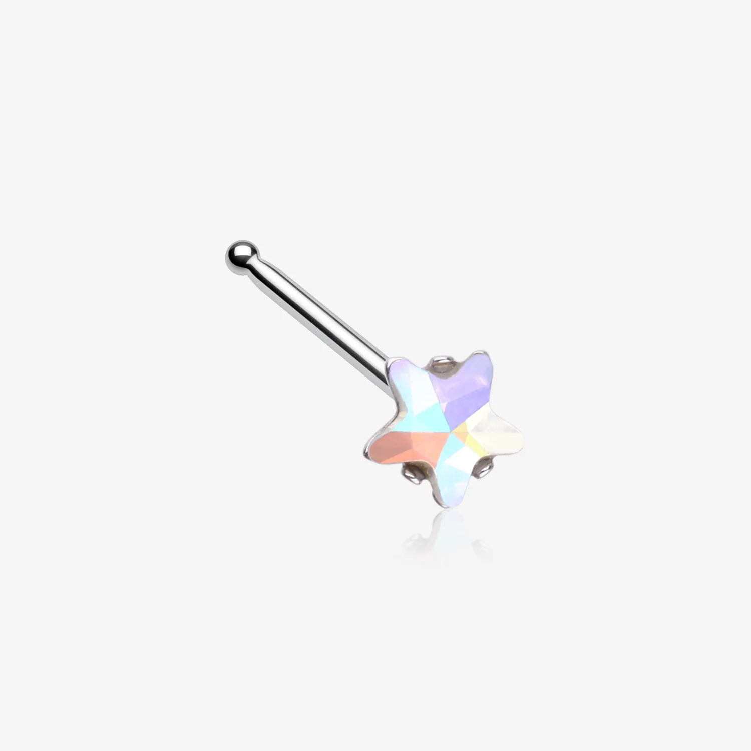 Iridescent Star Sparkle Gem Nose Stud Ring