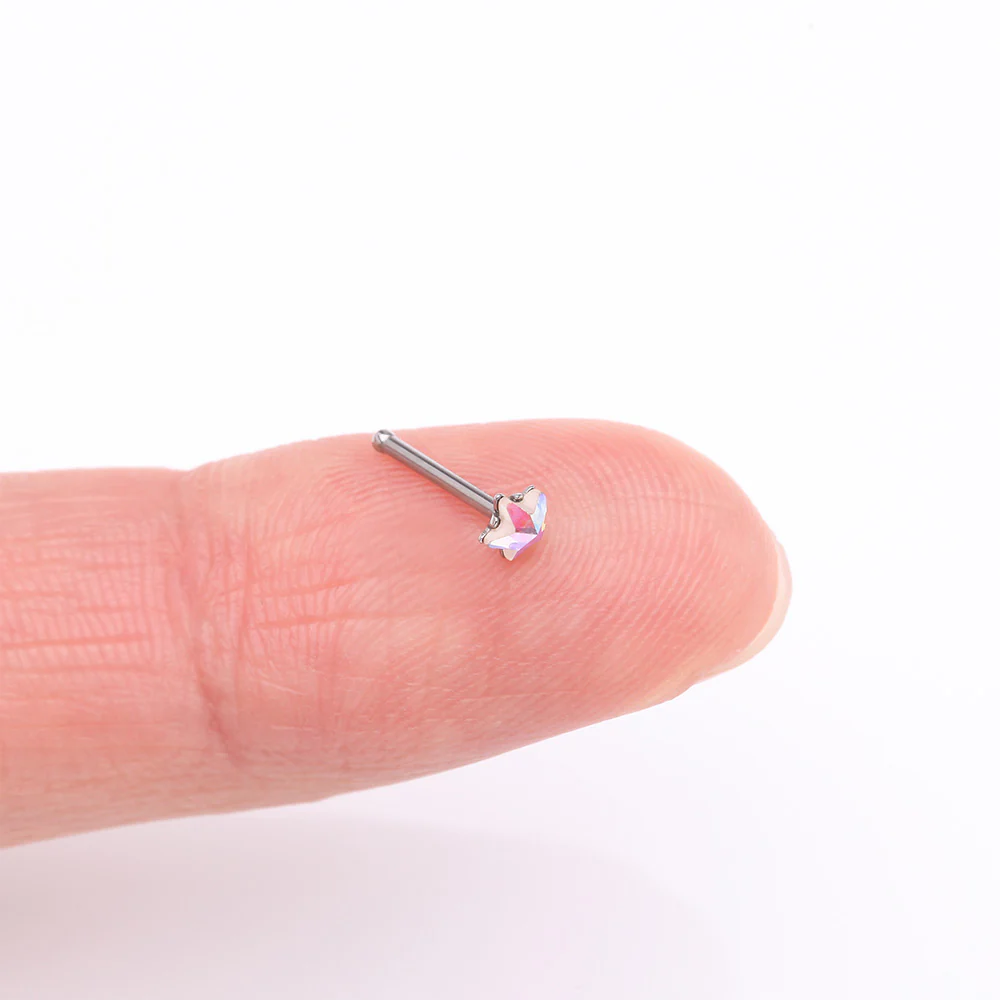 Iridescent Star Sparkle Gem Nose Stud Ring - Image 3