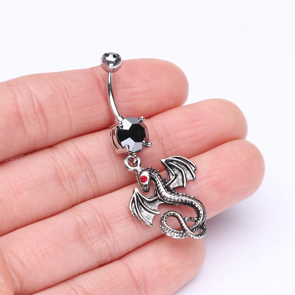 Jeweled Eye Dragon Belly Button Ring - Image 4
