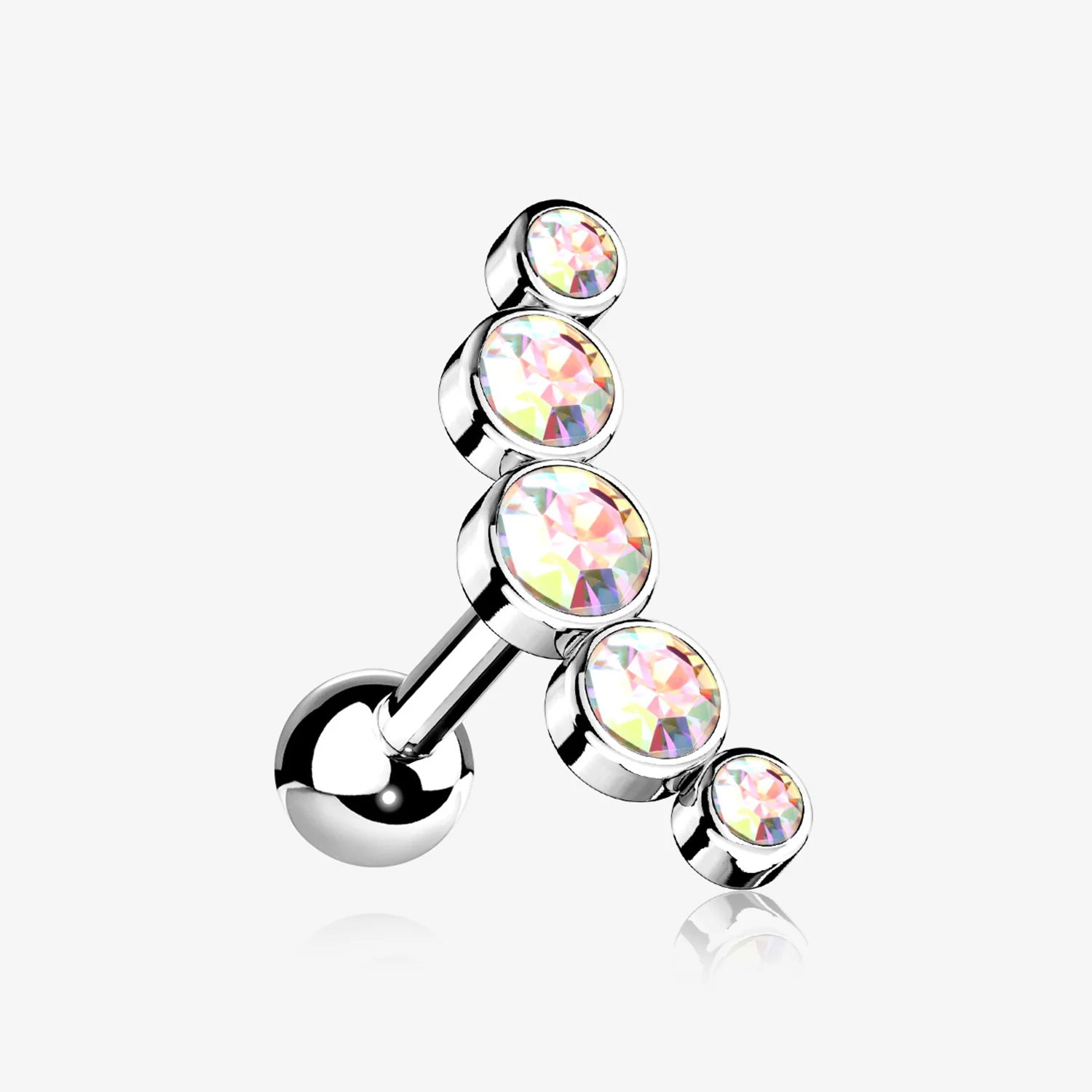 Journey Sparkle Curve Cartilage Tragus Barbell Earring